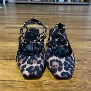 Zara Brown Leopard Print Mules